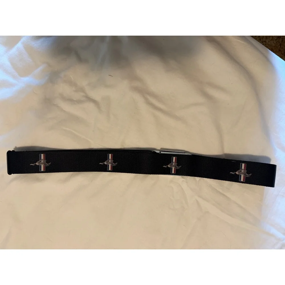 Buckle-Down Ford Mustang Seatbelt Belt Chrome Buckle Adjustable Made in USA